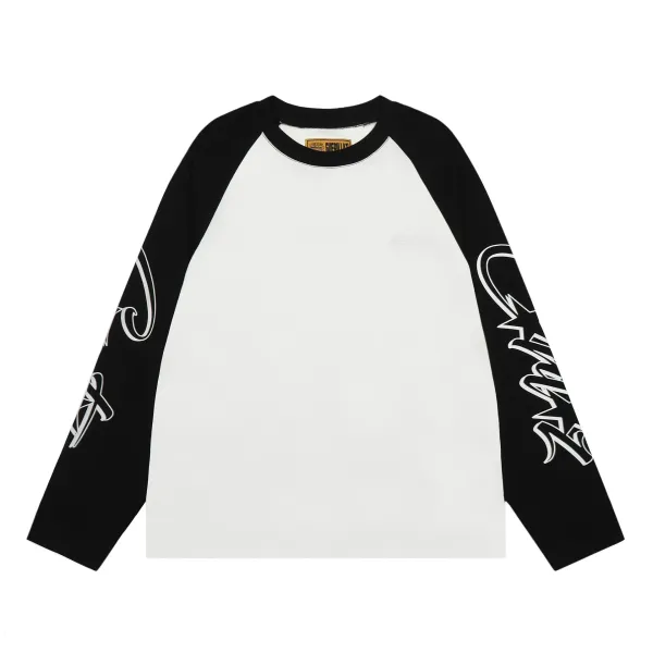 Curtis & Sherill Raglan Long-Sleeve T-Shirt White/Black - 1