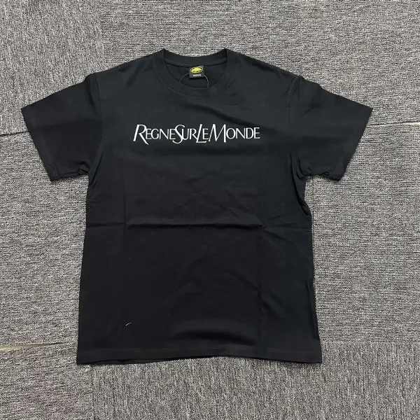 Regne Sur Le Monde Logo Graphic Black T-Shirt - 1
