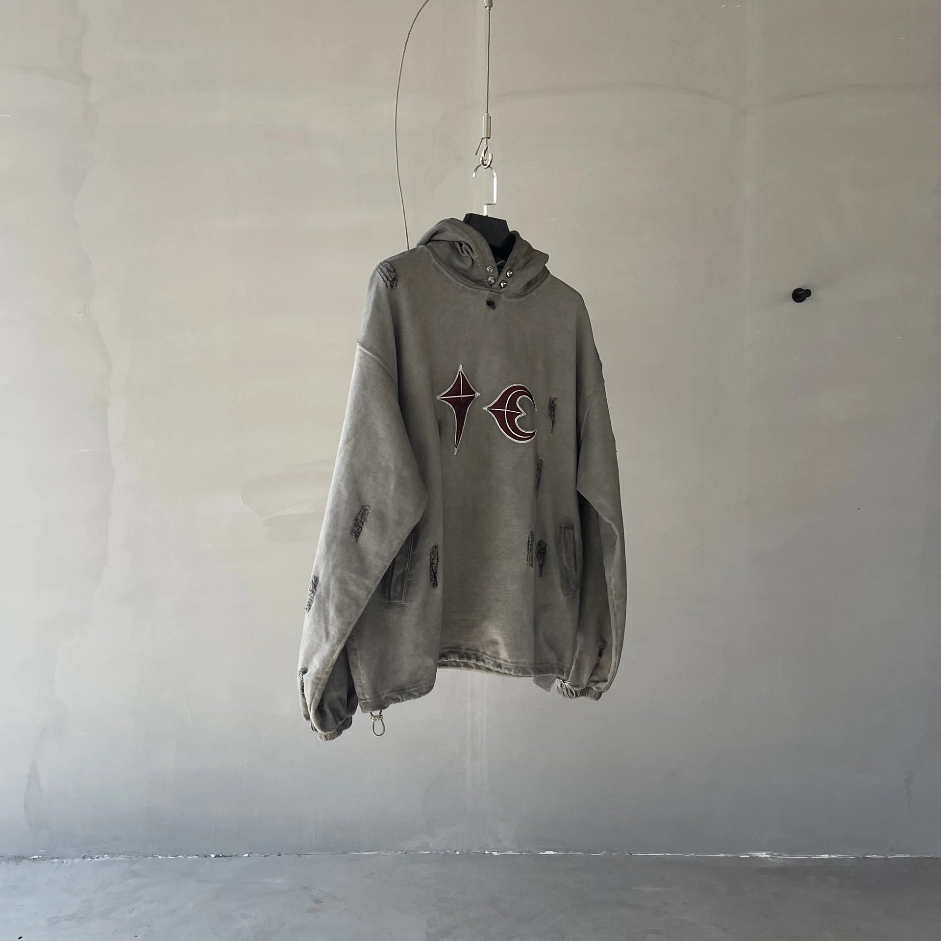 Distressed Paris Vibe Loose Hoodie