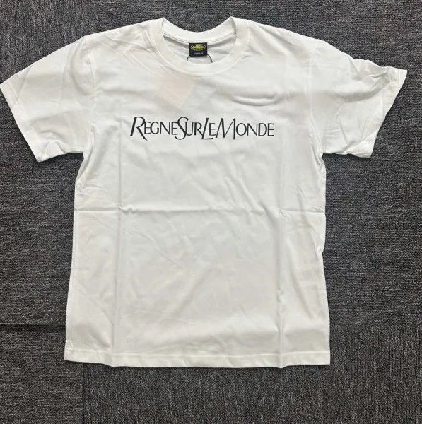 Regne Sur Le Monde Logo Print White T-Shirt - 1