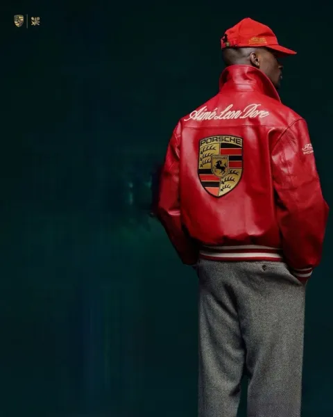 Aimé Leon Dore x Porsche Leather Racing Jacket Red - 18