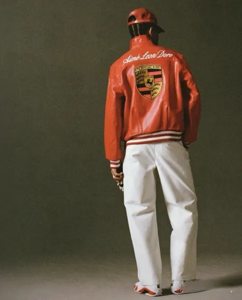 Aimé Leon Dore x Porsche Leather Racing Jacket Red - 15
