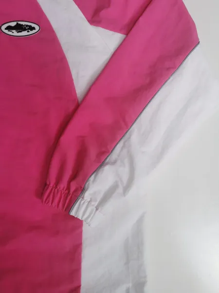 Design Windbreaker Jacket Pink and White - 19