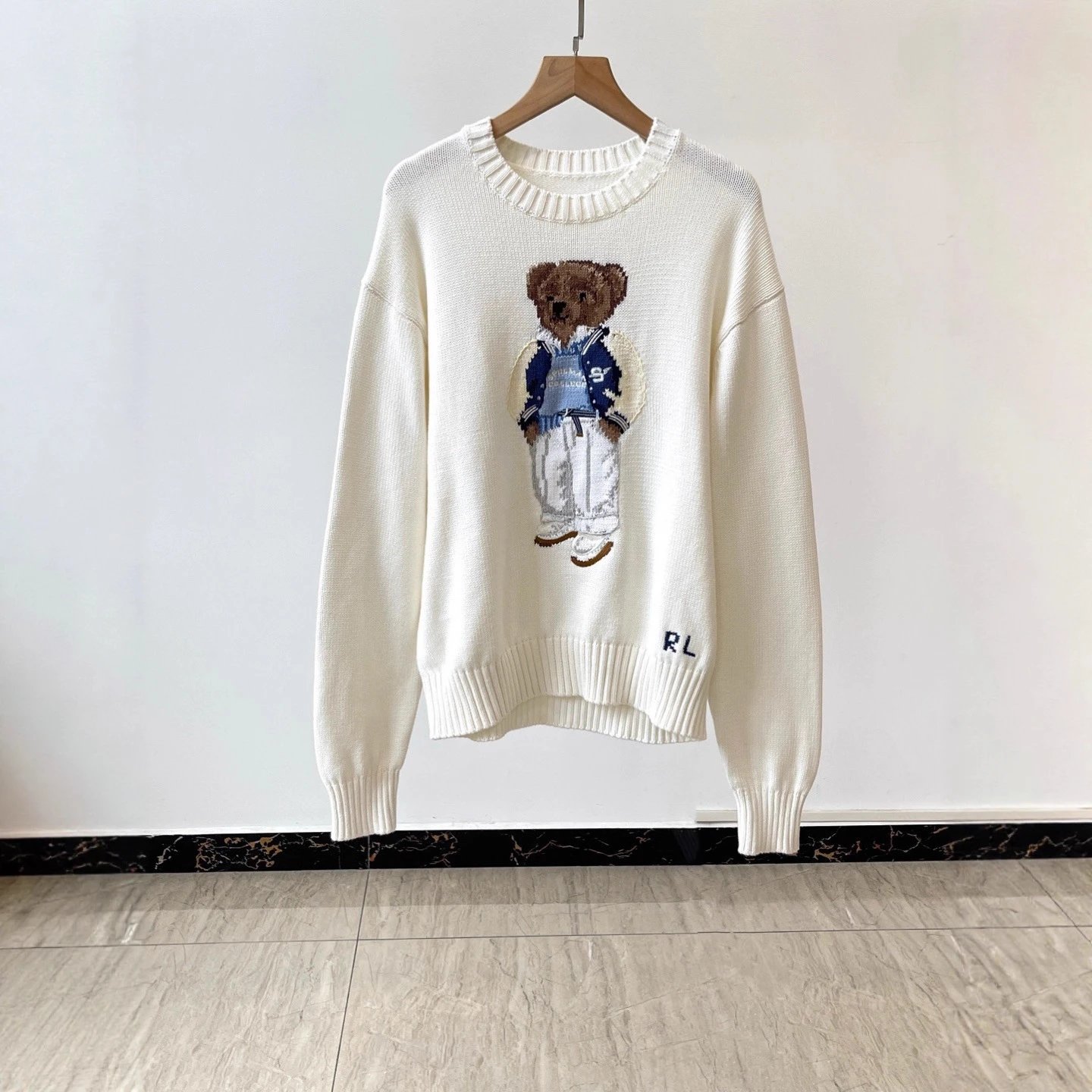 Retro College Embroidery Baseball Sweater
