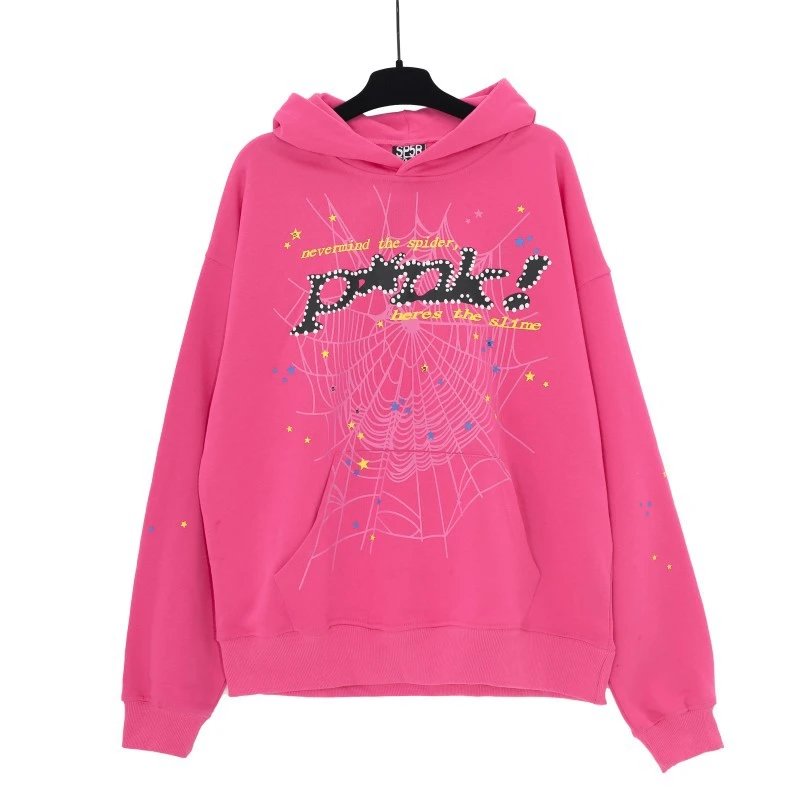 Spider P*ok! Spiderweb Graphic Hoodie Pink - 18