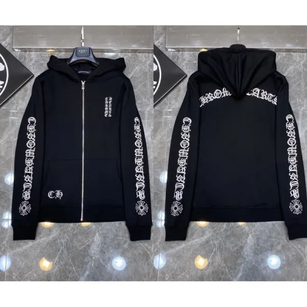 Chrome Hearts Zip-Up Hoodie Black - 1