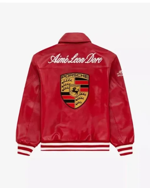 Aimé Leon Dore x Porsche Leather Racing Jacket Red - 21