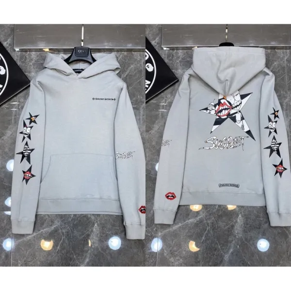 Chrome Hearts x SUGGEST Star Skull Hoodie Gray - 1
