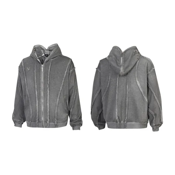 Maison Margiela Grey Deconstructed Hooded Jacket - 5