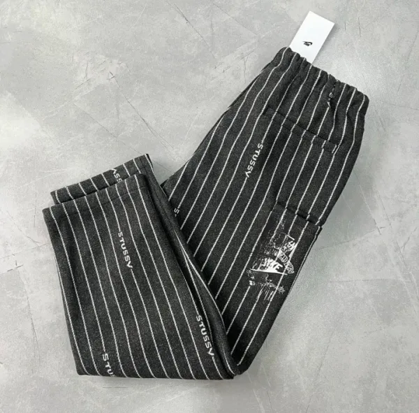 Stüssy x Nike SB Pinstripe Sweatpants Black - 7
