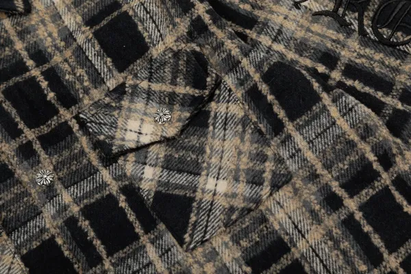 Chrome Hearts Cross Embroidered Plaid Shirt Red - 13