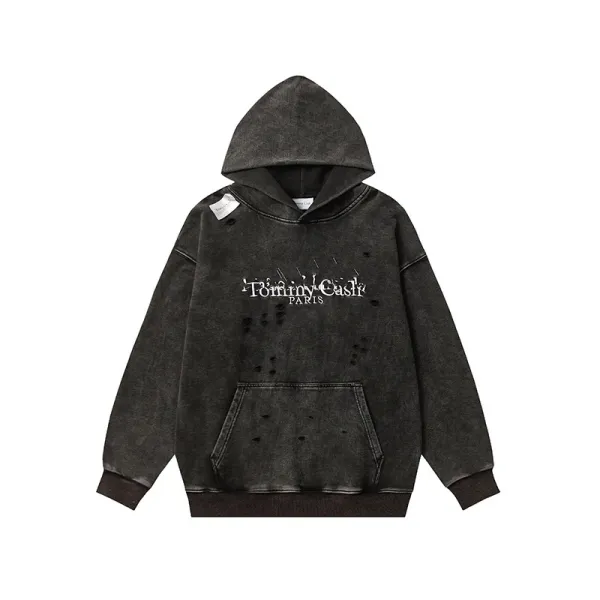 Tommy Cash Distressed Black Hoodie - 1