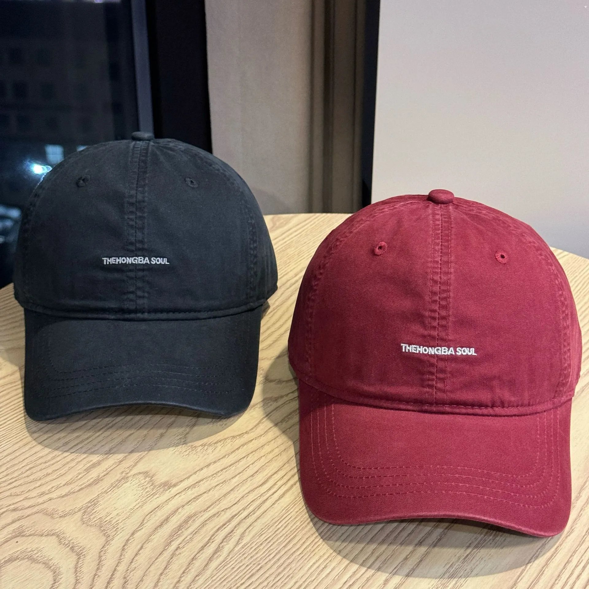 The Hongba Soul Embroidered Washed Black Baseball Cap - 4