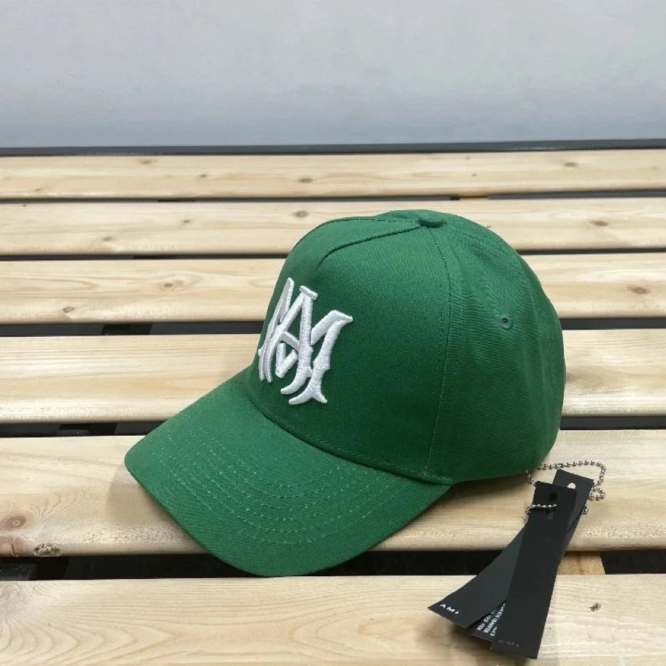 AMIRI Logo Embroidered Green Baseball Cap - 1
