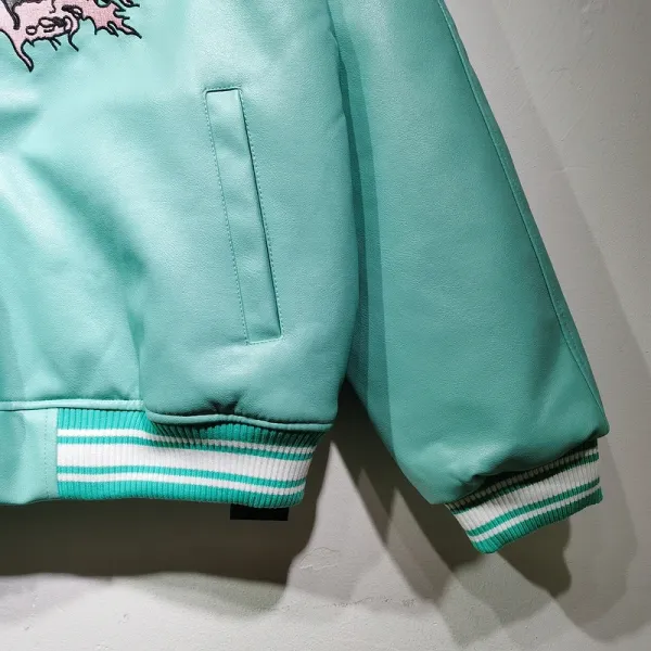 Hellstar Pink Leather Varsity Jacket - 12
