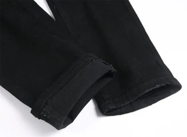 Amiri Distressed Patchwork Black Jeans - 12