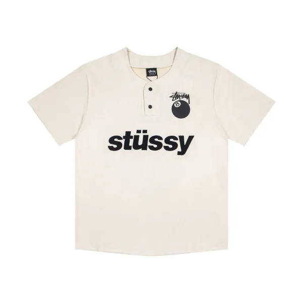 Stüssy 8-Ball Henley T-Shirt Beige - 1