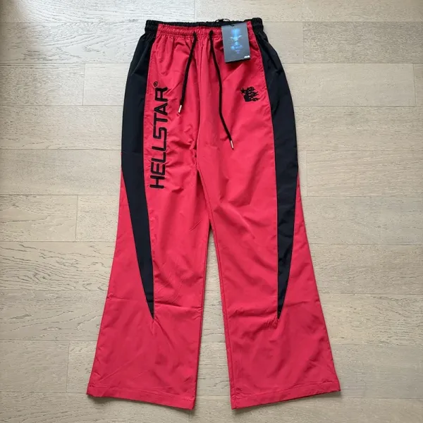 Hellstar Track Pants Red and Black - 1