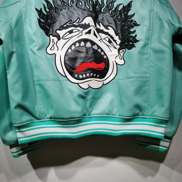 Hellstar Pink Leather Varsity Jacket - 17