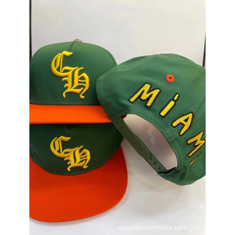 Custom Miami Snapback Cap Green Orange Embroidered Logo Baseball Cap - 1