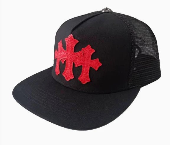 Chrome Hearts Cross Logo Black Mesh Trucker Cap - 1