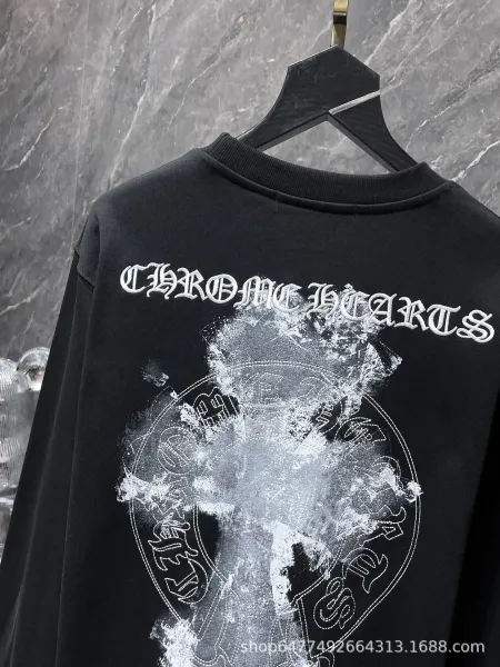 Chrome Hearts Distressed Logo Hoodie White - 9