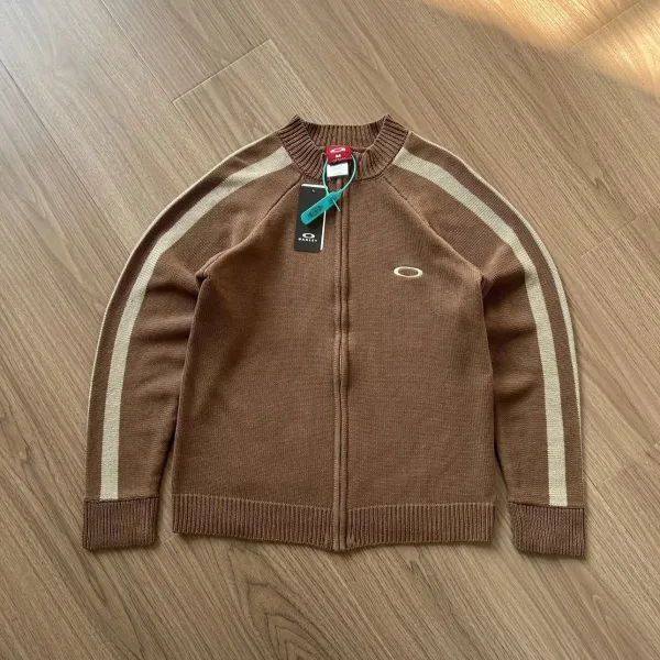 Oakley Knit Track Jacket Brown Beige - 5