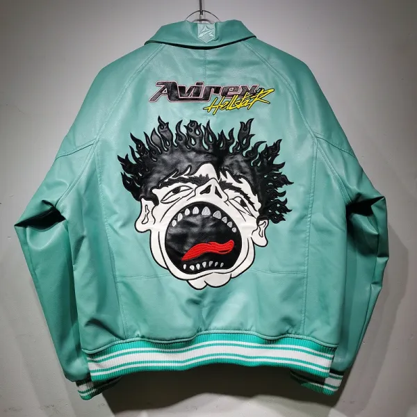 Hellstar Pink Leather Varsity Jacket - 14