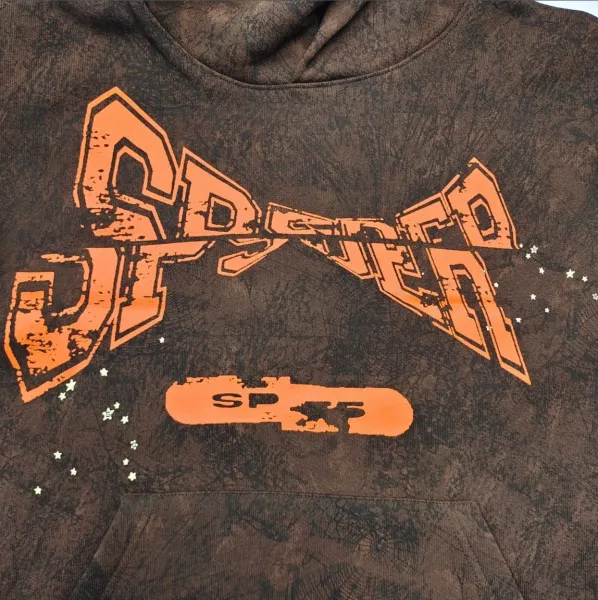 Spider Skateboards Distressed Brown Hoodie - 7