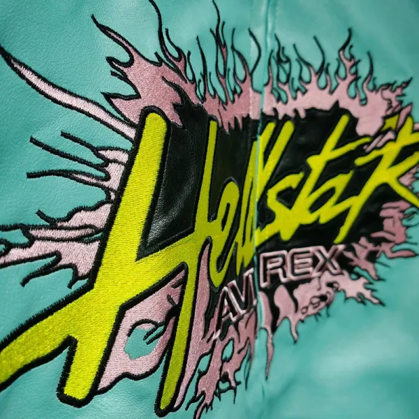 Hellstar Pink Leather Varsity Jacket - 11