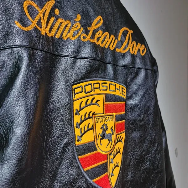 Aimé Leon Dore x Porsche Leather Racing Jacket Red - 13