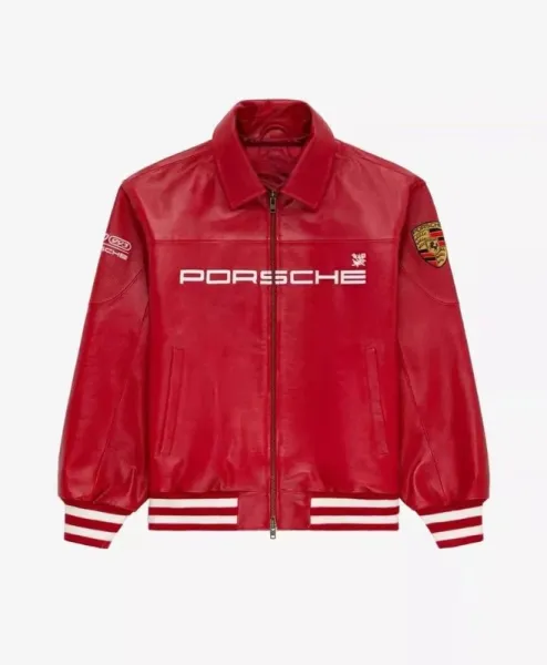 Aimé Leon Dore x Porsche Leather Racing Jacket Red - 20