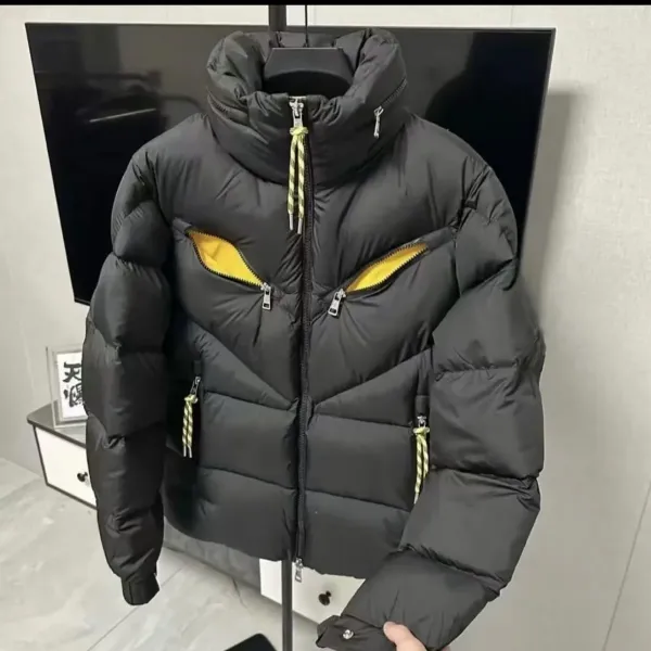 Moncler Maya Down Jacket White with Yellow Lining - 4
