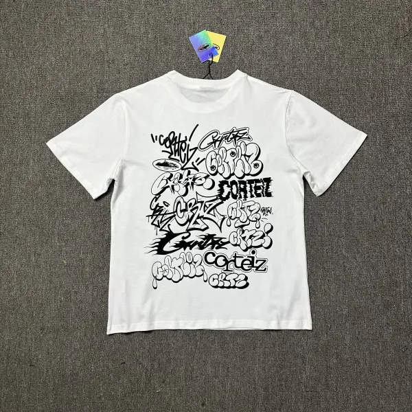 Corteiz Graffiti Print White T-Shirt - 1