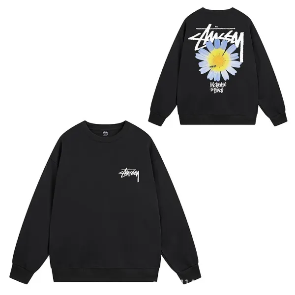 Stüssy Strawberry Print Crewneck Black Hoodie - 22
