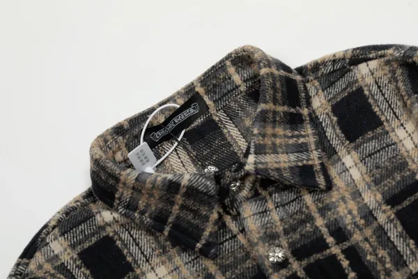Chrome Hearts Cross Embroidered Plaid Shirt Red - 11