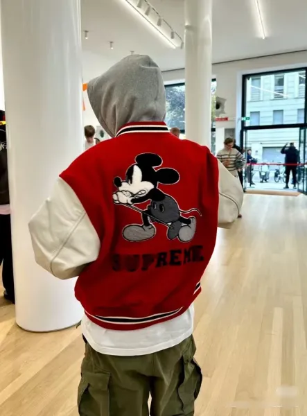 Supreme x Disney Mickey Mouse Varsity Jacket Red - 12