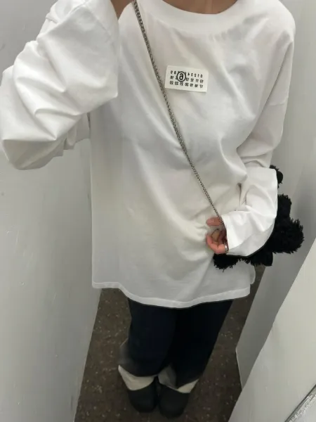 Maison Margiela Replica ID Badge Print Long-Sleeve T-Shirt Black - 30
