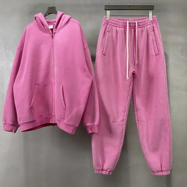 Design Oversized Acid-Wash Green Zip-Up Hoodie - 15