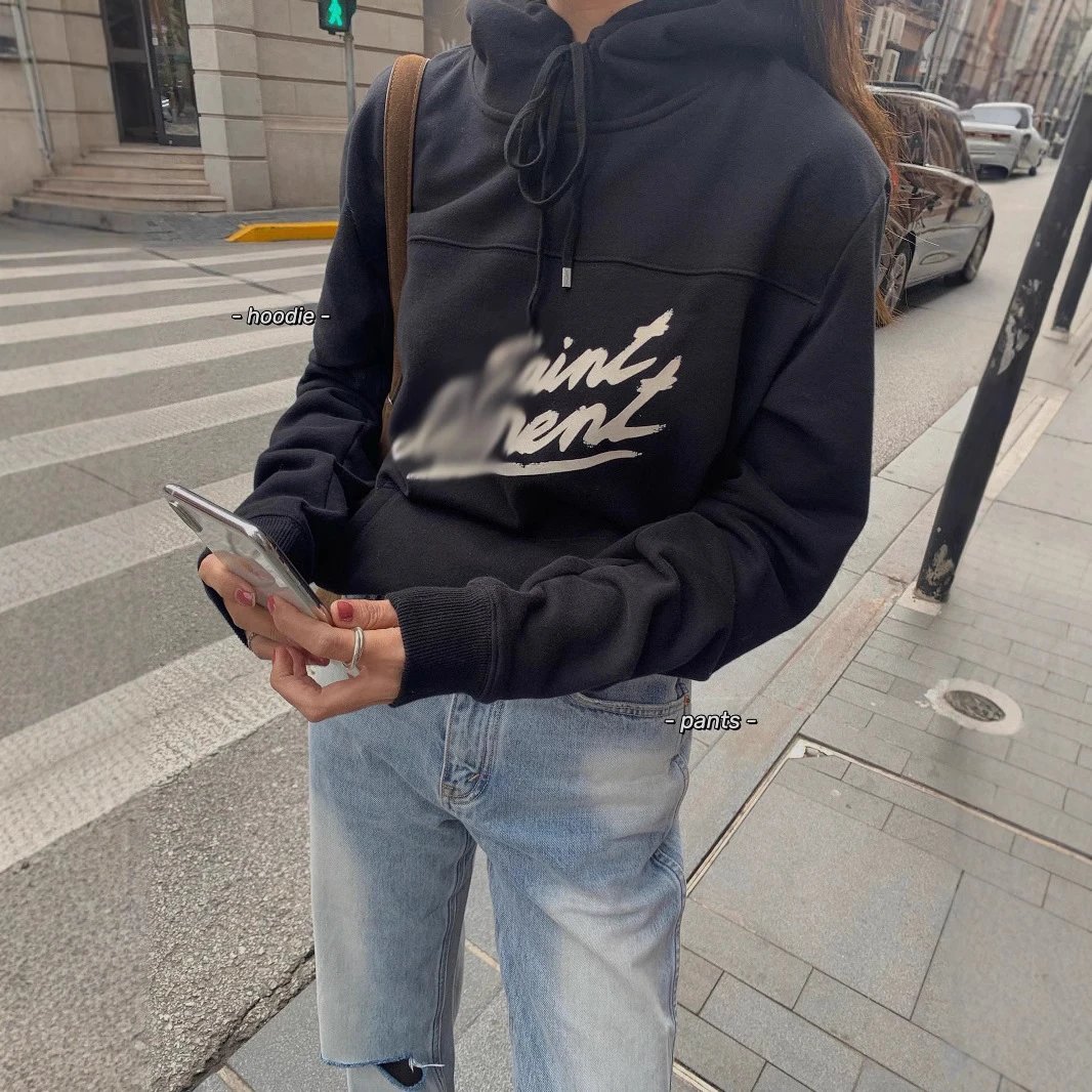 Velvet Letter Print Fleece Zip Hoodie