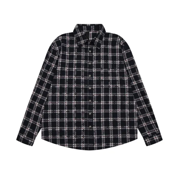 Chrome Hearts Cross Embroidered Plaid Shirt Red - 32