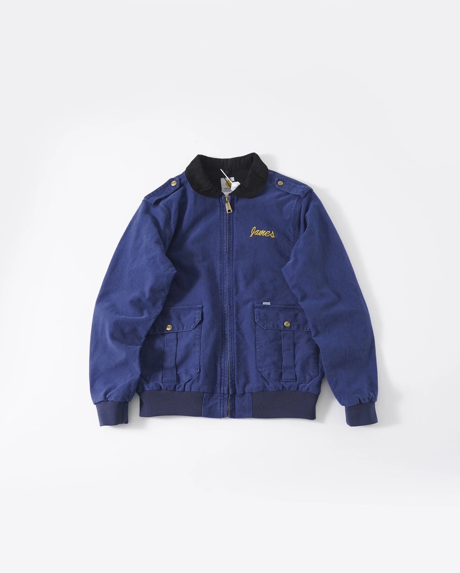 James Vintage Workwear Jacket Navy Blue Outerwear - 1