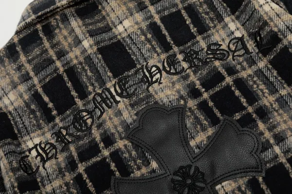 Chrome Hearts Cross Embroidered Plaid Shirt Red - 17