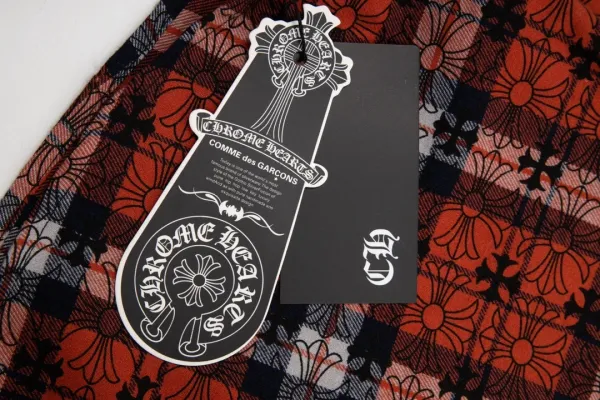 Chrome Hearts Cross Embroidered Plaid Shirt Red - 38