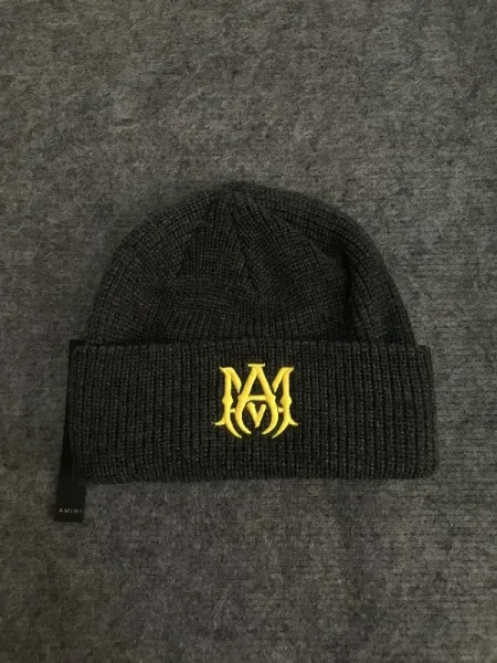 Amiri Logo Embroidered Beanie Black - 1