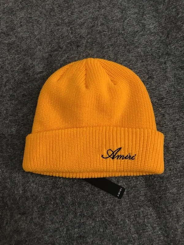 Amiri Script Logo Black Knit Beanie - 5