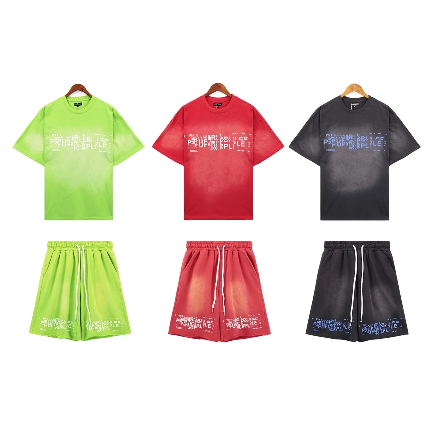 Letter Print Vintage Shorts T-Shirt Set