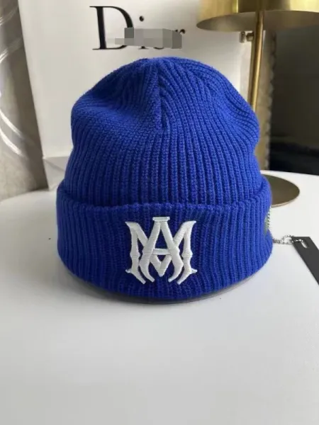 Maison Margiela MM6 Beanie Blue Knit Hat - 1