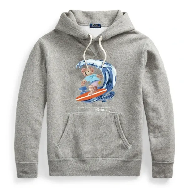 Polo Ralph Lauren Polo Bear Surfing Gray Hoodie - 1