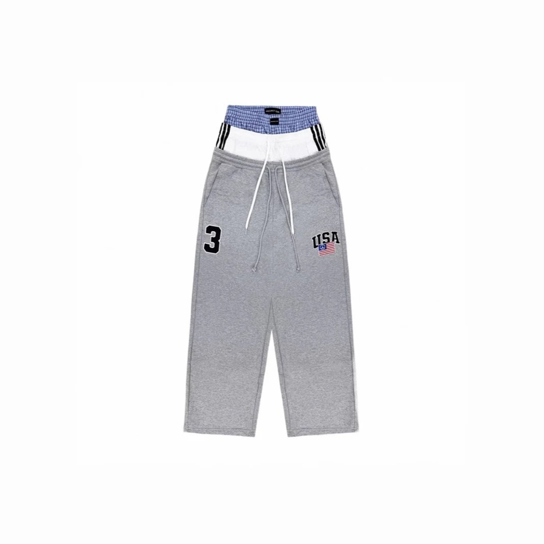 Letter Embroidered Drawstring Sweatpants